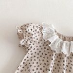 【66-100cm】ロンパース ベビーおしゃれ フリル襟 花柄 - 画像 (9)