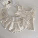 【73-100cm】セットアップ ベビー レース 透かし編み