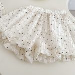 【73-120cm】セットアップ ベビー 女の子 ふわふわ ドット トップス＆ブルマ - 画像 (12)