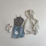 【73-100cm】キャミソール ベビー ボーダー ナチュラル - 画像 (11)