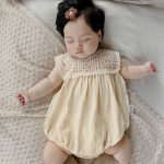 【66-90cm】ロンパース レース切り替え ノースリーブ - 画像 (9)