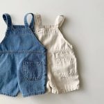 【73-120cm】デニムサロペット ショートパンツ カジュアル ボトムス - 画像 (5)
