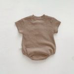 【66-90cm】ロンパース ベビー くま柄 リブラウンドネック - 画像 (6)