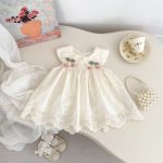 【73-120cm】ワンピース ベビー 女の子 チェリー フラワー刺繡 - 画像 (3)