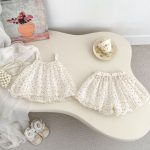 【73-120cm】セットアップ ベビー 女の子 ふわふわ ドット トップス＆ブルマ - 画像 (5)