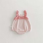 【66-90cm】キャミロンパース ベビー フリル ボーダー - 画像 (9)