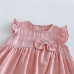 【73-120cm】ワンピース ベビー 女の子 フリルスリーブ 蝶結び - 画像 (11)