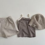 【73-100cm】キャミソール ベビー ボーダー ナチュラル - 画像 (5)