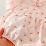 【66-90cm】ロンパース ベビー おしゃれ 総柄フラワー - 画像 (10)