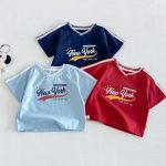 【73-120cm】半袖Ｔシャツorショートパンツ ベビー  Vネックロゴ ボーダー - 画像 (7)
