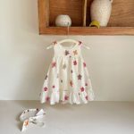 【73-100cm】ワンピース スウィート ラウンドネック フラワー - 画像 (3)