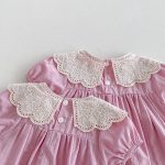 【66-120cm】ロンパース or ワンピース ベビー 女の子 レース 刺繍襟 - 画像 (13)