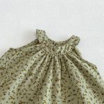 【73-120cm】セットアップ ベビー 小花柄 総柄グリーン - 画像 (11)