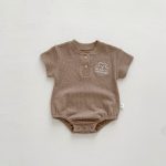 【66-90cm】ロンパース ベビー くま柄 リブラウンドネック - 画像 (7)