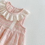 【73-120cm】ワンピース ベビー 女の子 レース襟 チェック - 画像 (12)