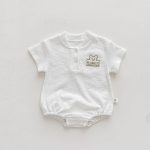 【66-90cm】ロンパース ベビー くま柄 リブラウンドネック - 画像 (8)