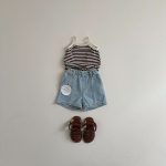 【73-100cm】キャミソール ベビー ボーダー ナチュラル - 画像 (12)