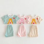【80-130cm】セットアップ キッズ服 ハート くま柄 - 画像 (4)