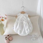 【66-90cm】ロンパース ホワイト 蝶結び付き ベビー服 - 画像 (5)