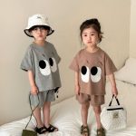 【80-150cm】セットアップ キッズ服 韓国風 カジュアル アイズ