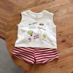 【80-150cm】セットアップ ノースリーブ トップス＆ボーダー パンツ - 画像 (14)