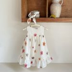 【73-100cm】ワンピース スウィート ラウンドネック フラワー - 画像 (5)