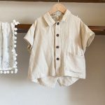 【80-150cm】セットアップ or ワンピース キッズ服 ナチュラル - 画像 (13)