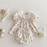 【66-90cm】ロンパース ベビー フラワー ブラウス＆ブルマ - 画像 (4)