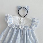 【66-140cm】ロンパースorワンピース ブルー ストライプ 姉妹服 - 画像 (16)
