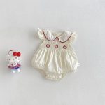 【66-90cm】ロンパース 可愛い フリル刺繡 ベビー服 - 画像 (3)