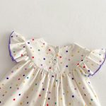 【90-140cm】ワンピース 女の子 フリル カラードット - 画像 (8)