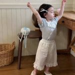 【80-130cm】トップスorパンツ 女の子 フリル襟 七分丈パンツ - 画像 (6)