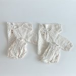 【66-100cm】セットアップ INS映え ドットOR花柄 コットン クレープ - 画像 (6)