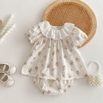 【66-90cm】ロンパース ベビー フラワー ブラウス＆ブルマ - 画像 (3)