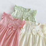 【73-120cm】ワンピース ベビー 女の子 フリルスリーブ 蝶結び - 画像 (15)
