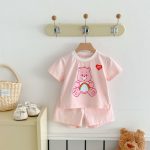 【80-130cm】セットアップ キッズ服 ハート くま柄 - 画像 (7)