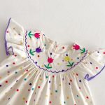 【90-140cm】ワンピース 女の子 フリル カラードット - 画像 (9)