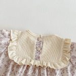 【73-100cm】ロンパース ベビー 蝶結び付き パープル花柄 - 画像 (13)