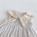 【73-110cm】ワンピース ベビー ストライプ セーラー - 画像 (14)