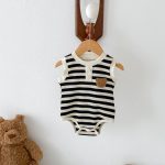 【66-90cm】ロンパース ワッフル ボーダー クマ - 画像 (6)