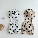 【66-100cm】サロペット ベビー ポルカドット サロペット&帽子 - 画像 (2)