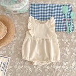 【66-100cm】ロンパースorワンピース フリル クリーム 姉妹服 - 画像 (8)