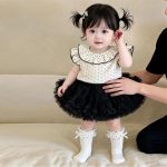 【66-120cm】トップス or フレアスカート ベビー 女の子 ドット レース襟 フリル袖 - 画像 (5)