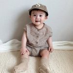 【66-90cm】ロンパース ギンガム チェック ノースリーブ - 画像 (3)
