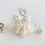 【66-90cm】ロンパース&ヘッドバンド フリル プリンセス - 画像 (2)