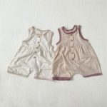 【73-100cm】オールインワン ベビー ナチュラル 前開き