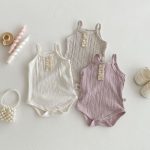 【66-90cm】キャミロンパース ベビー レース ダブルボタン - 画像 (3)