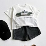 【90-150cm】半袖Tシャツ 乗り物 ルーズ カジュアル トップス - 画像 (8)