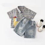 【73-120cm】Tシャツ 恐竜 チェック 男の子 トップス - 画像 (5)