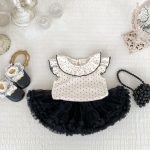 【66-120cm】トップス or フレアスカート ベビー 女の子 ドット レース襟 フリル袖 - 画像 (2)